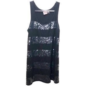 Juicy Couture Black Sequin Tank Mini Dress NWOT L